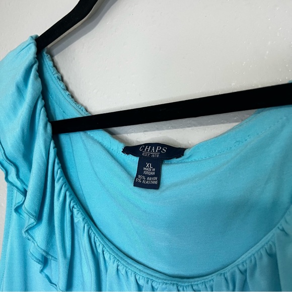 Chap’s Turquoise Ruffle Top - Picture 2 of 3